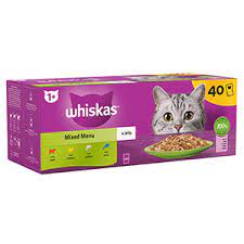 WHISKAS Mixed Menu in Jelly 1+ Adult Wet Cat Food Pouches 40 pack
